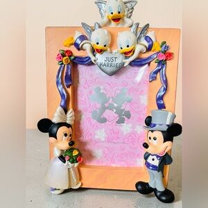Disney Pink & Purple Mickey and Minnie Wedding Photo Frame